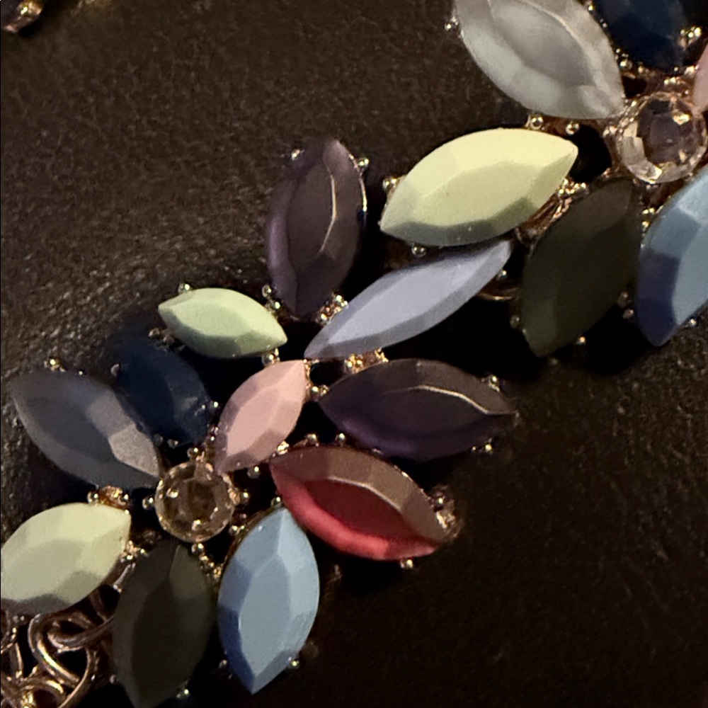 Talbots Multi Colored Floral Statement Necklace - image 2